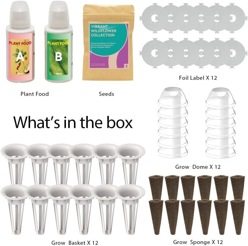 inbloom Fragrant Bouquet Seed Pod Kit for AeroGarden, iDoo, Ahopegarden, GARDENCUBE, 12 Pods (350+ Flower Seeds with Sunflower, Petunia, Mexican Marigold, Cockscomb, French Marigold, Dahlia)(Wild Flower)