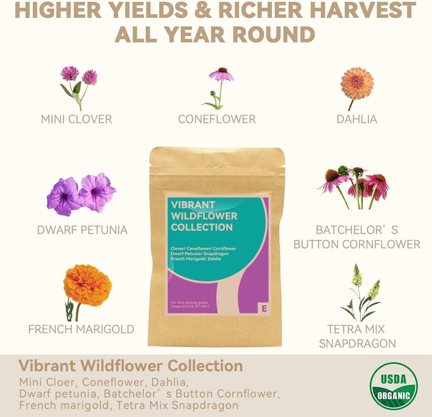 inbloom Fragrant Bouquet Seed Pod Kit for AeroGarden, iDoo, Ahopegarden, GARDENCUBE, 12 Pods (350+ Flower Seeds with Sunflower, Petunia, Mexican Marigold, Cockscomb, French Marigold, Dahlia)(Wild Flower)