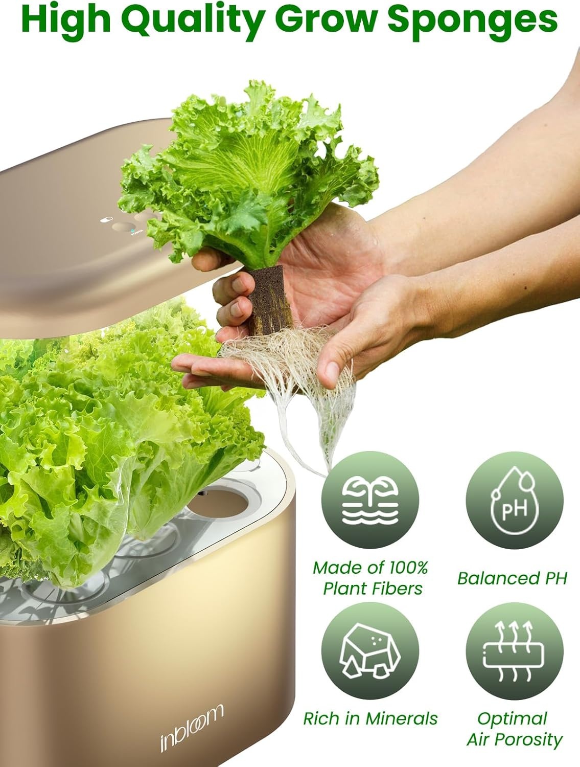 inbloom Grow Anything Seed Pod Kit for AeroGarden, Ahopegarden, GARDENCUBE, iDoo, MUFGA Hydroponic Growing System, 200 Pcs Indoor Garden Supply with 50 Grow Sponges, 50 Baskets, 50 Domes and 50 Labels(Grow Anything)