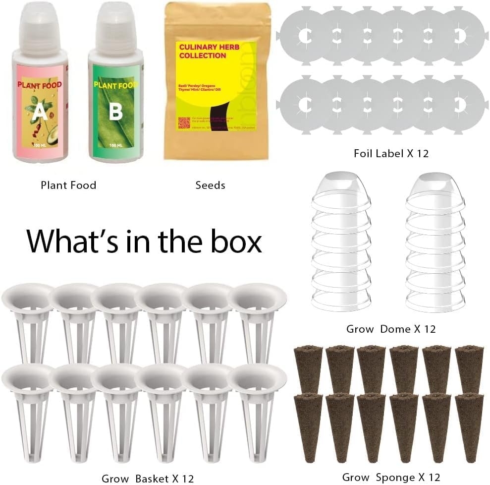 inbloom Fragrant Bouquet Seed Pod Kit for AeroGarden, iDoo, Ahopegarden, GARDENCUBE, 12 Pods (350+ Flower Seeds with Sunflower, Petunia, Mexican Marigold, Cockscomb, French Marigold, Dahlia)(Herb)