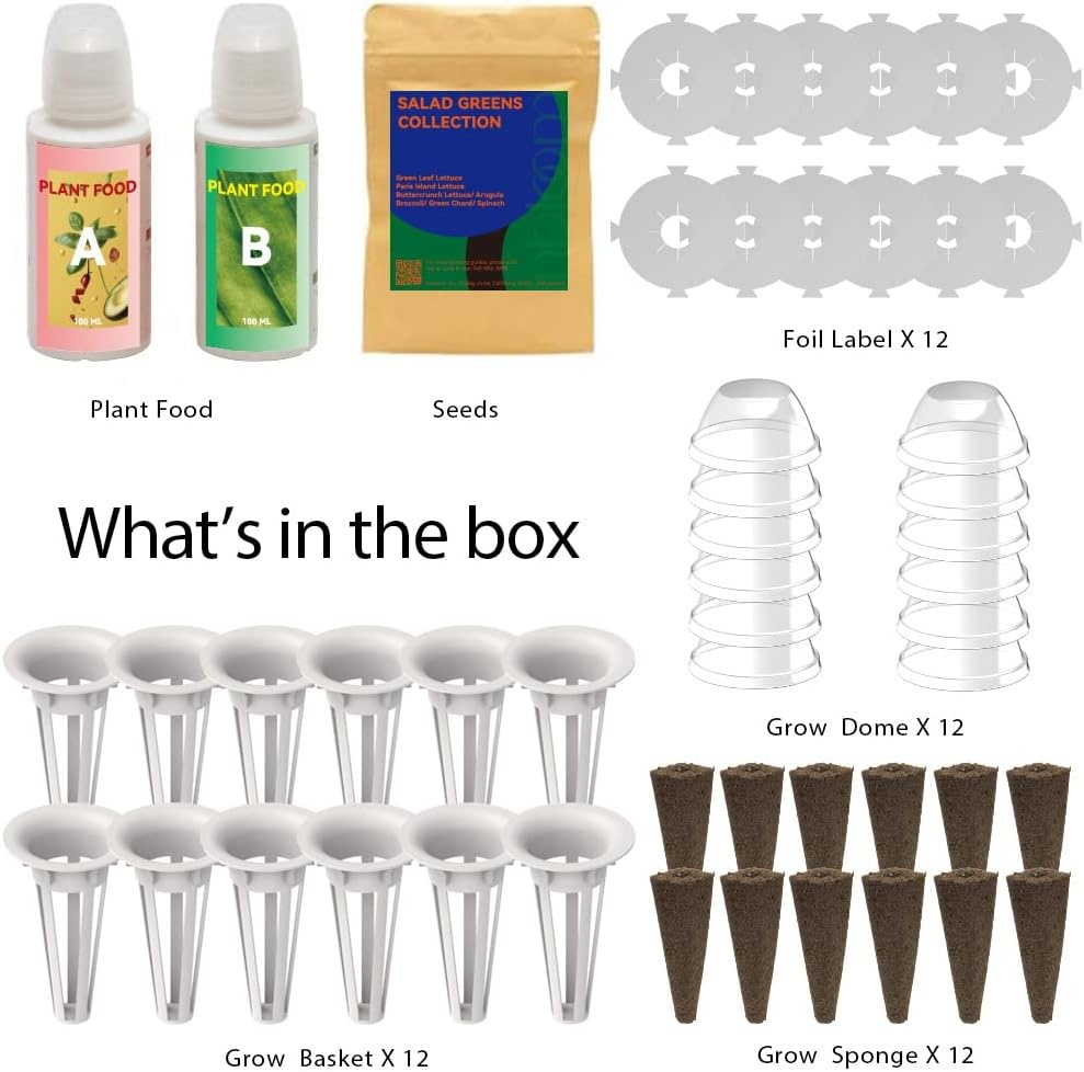 inbloom Fragrant Bouquet Seed Pod Kit for AeroGarden, iDoo, Ahopegarden, GARDENCUBE, 12 Pods (350+ Flower Seeds with Sunflower, Petunia, Mexican Marigold, Cockscomb, French Marigold, Dahlia)(Salad)