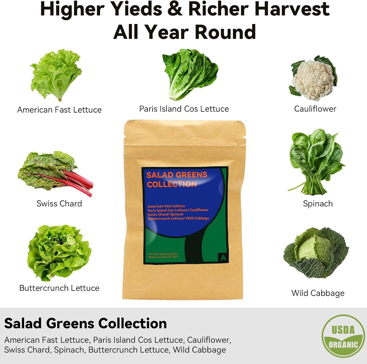 inbloom Salad Seed Pod Kit Compatible with AeroGarden, Ahopegarden, iDoo, MUFGA Hydroponics Growing System, 400+ Mixed Seeds with American Fast/Paris Island/Buttercrunch/Romaine Lettuce (7-Pod)(Salad Green)