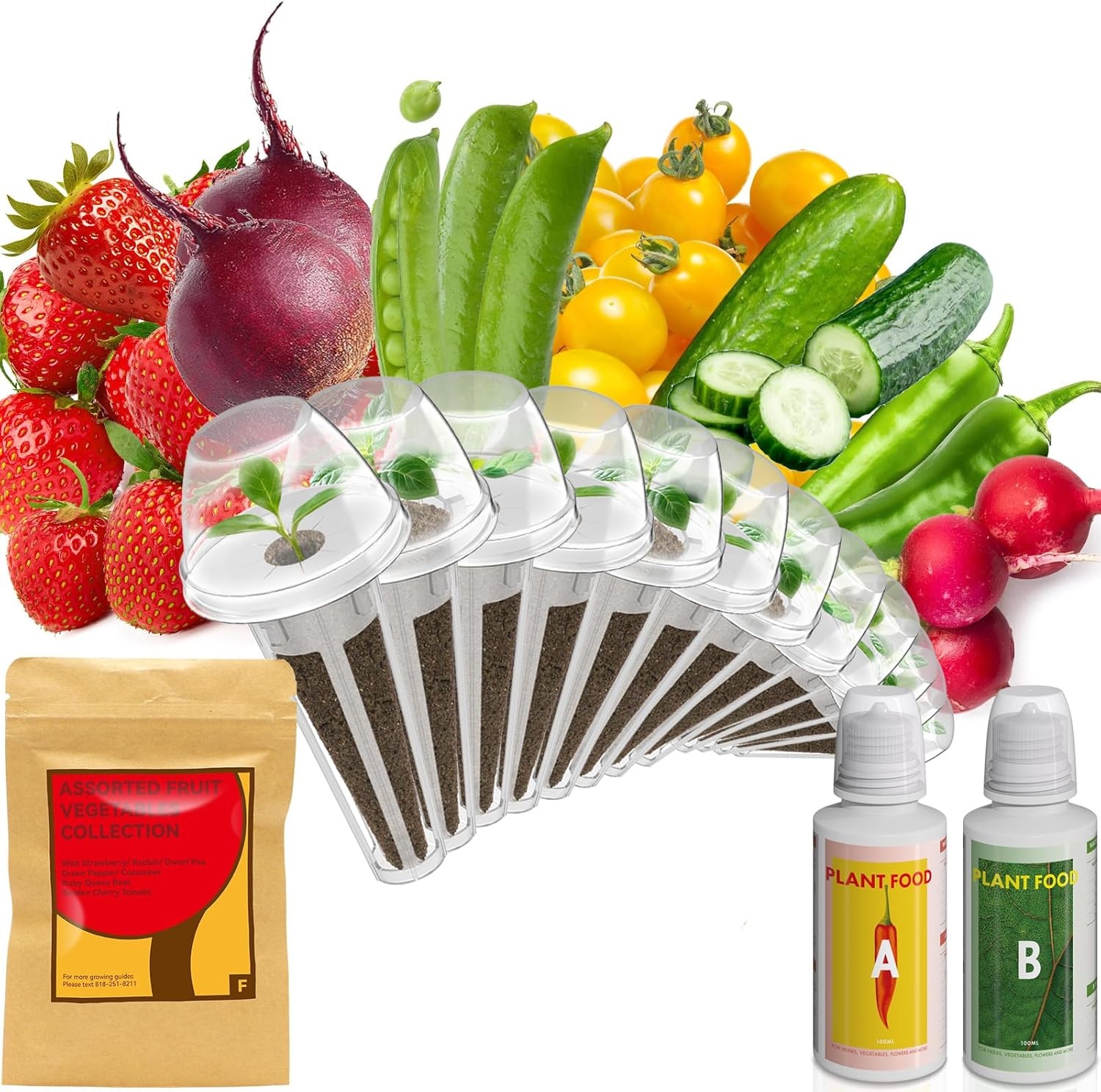 inbloom Salad Seed Pod Kit Compatible with AeroGarden, Ahopegarden, iDoo, MUFGA Hydroponics Growing System, 400+ Mixed Seeds with American Fast/Paris Island/Buttercrunch/Romaine Lettuce (7-Pod)(Fruit)