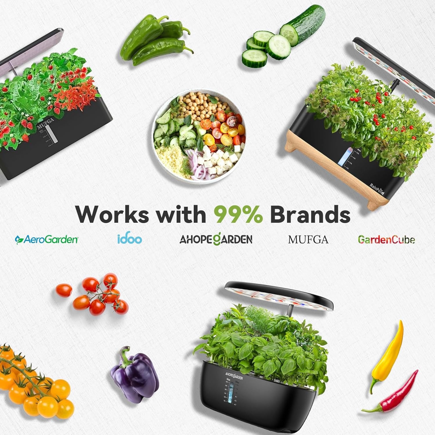 inbloom Salad Seed Pod Kit Compatible with AeroGarden, Ahopegarden, iDoo, MUFGA Hydroponics Growing System, 400+ Mixed Seeds with American Fast/Paris Island/Buttercrunch/Romaine Lettuce (7-Pod)(Passion Salsa)
