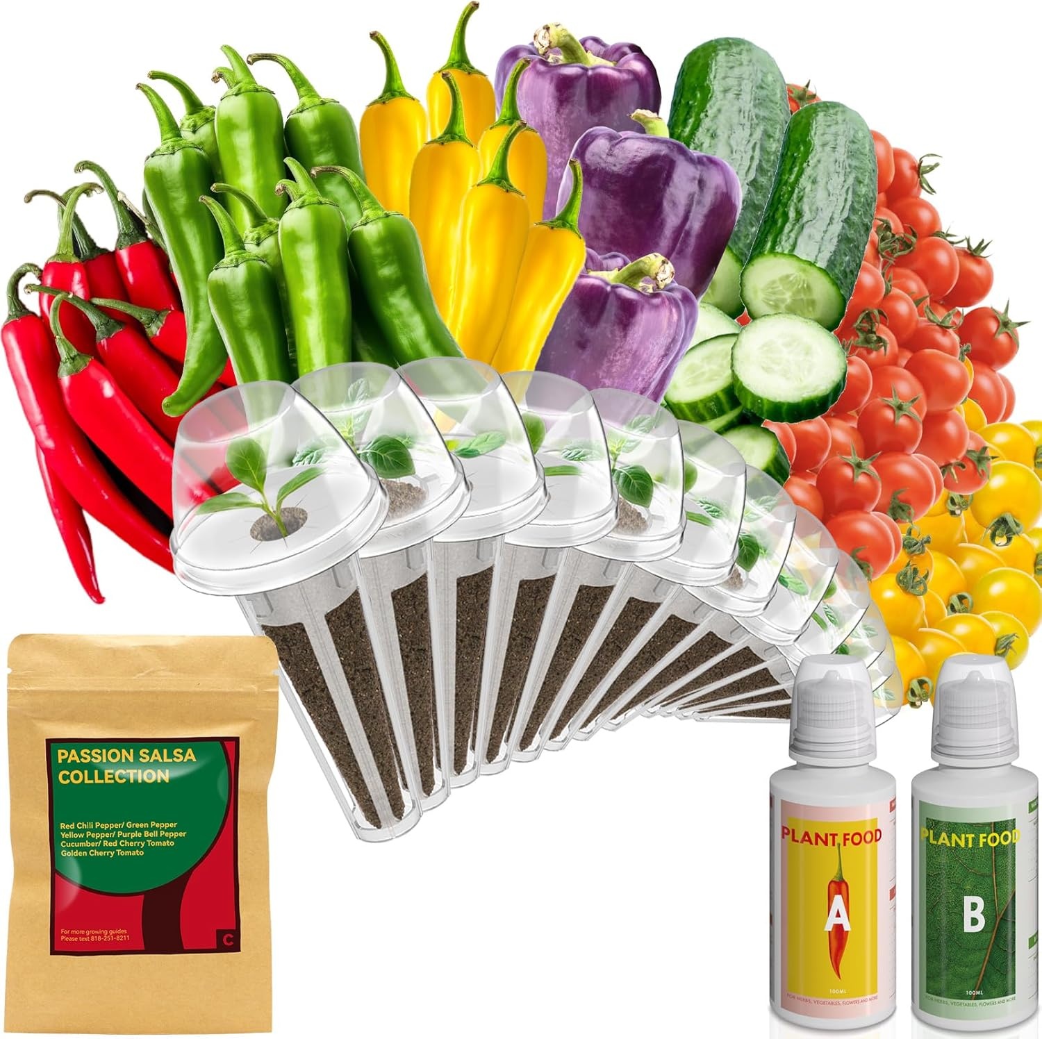 inbloom Salad Seed Pod Kit Compatible with AeroGarden, Ahopegarden, iDoo, MUFGA Hydroponics Growing System, 400+ Mixed Seeds with American Fast/Paris Island/Buttercrunch/Romaine Lettuce (7-Pod)(Passion Salsa)