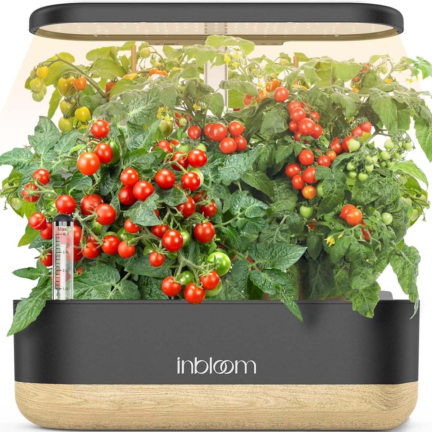 inbloom Hydroponics Growing System 12 Pods, Indoor Herb Garden with LEDs Full-Spectrum Plant Grow Light, Water Shortage Alarm, Automatic Timer, Height Adjustable, Ideal Gardening Gifts for Women(Black)