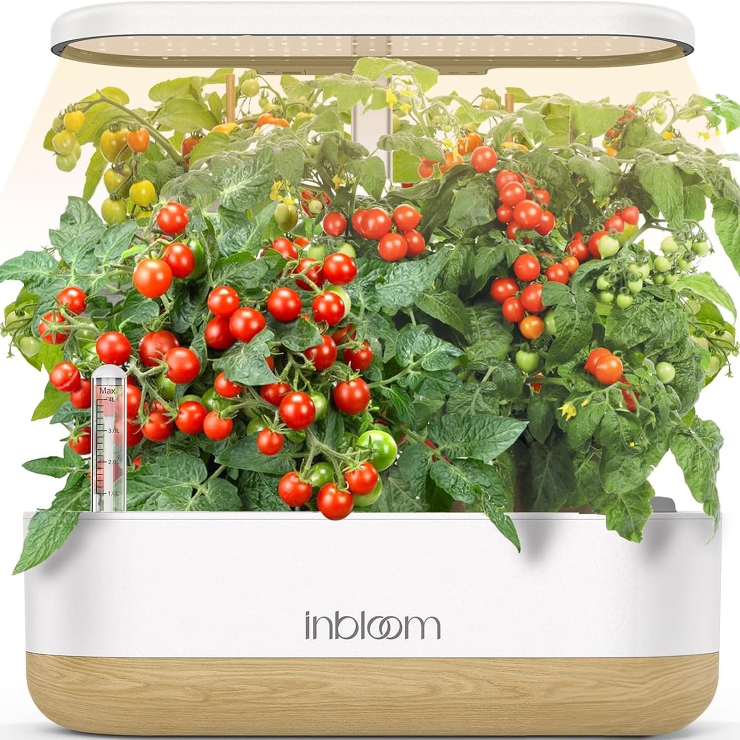 inbloom Hydroponics Growing System 12 Pods, Indoor Herb Garden with LEDs Full-Spectrum Plant Grow Light, Water Shortage Alarm, Automatic Timer, Height Adjustable, Ideal Gardening Gifts for Women(Elegant White)