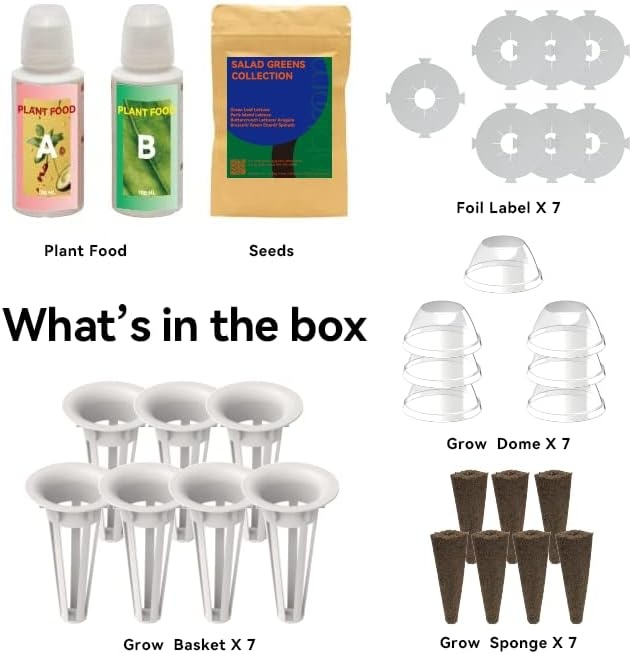 Wild Flower Seed Hydroponic Pod Kit Compatible with Aerogarden, Ahopegarden, Letpot, 7 Pods with Variety Seeds(Blush Hibiscus, Coneflower, Dahlia, Viola, Lavender, French Marigold, Snapdragon)(Salad)