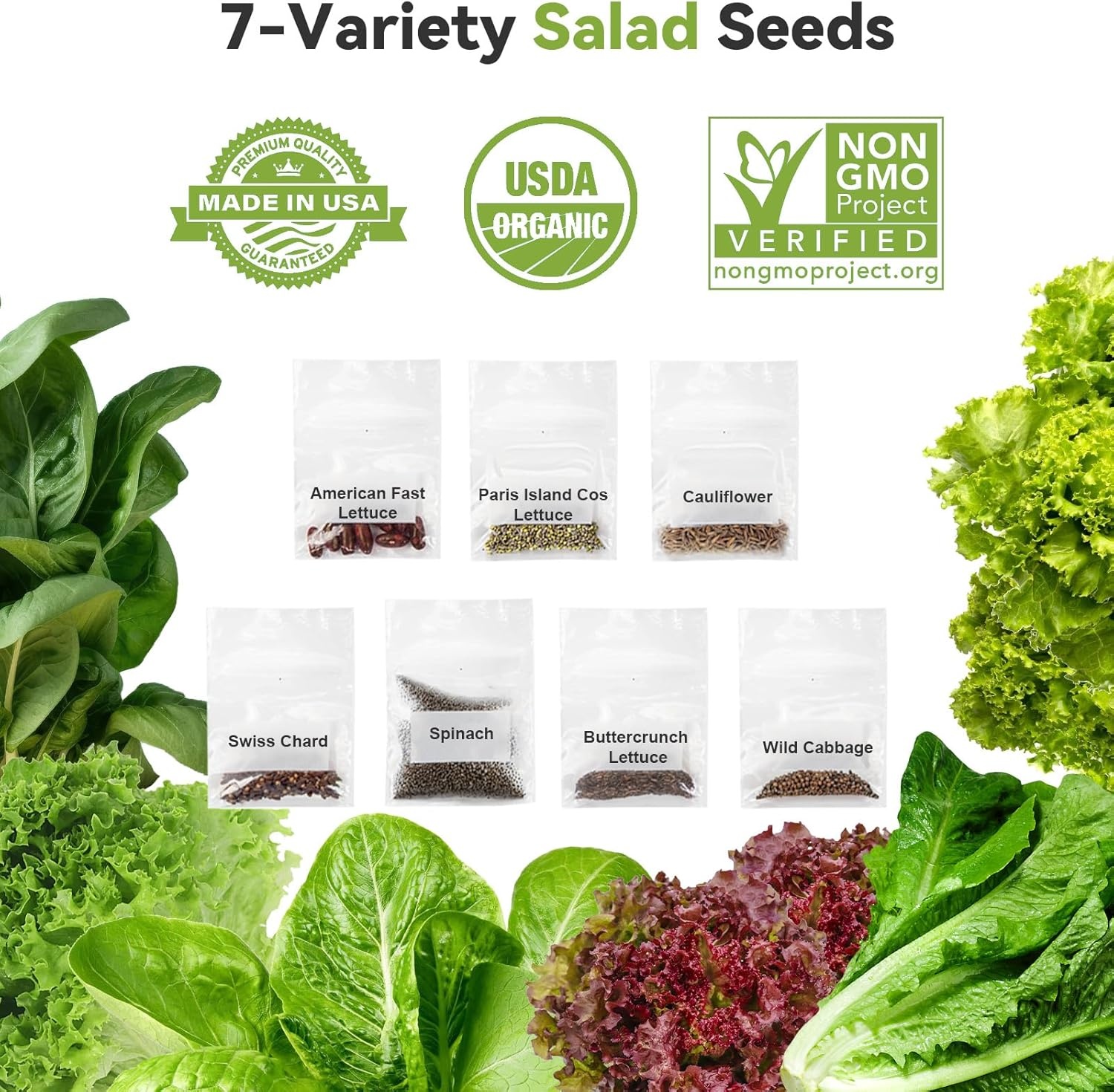inbloom 12-Pod Pepper Seed Pod Kit for AeroGarden, iDOO, Ahopegarden Hydroponic Growing System, Include Cucumber, Red&Golden Tomato, Red Chili Pepper, Green&Yellow Pepper, Purple Pepper, 400+ Seeds(Salad)