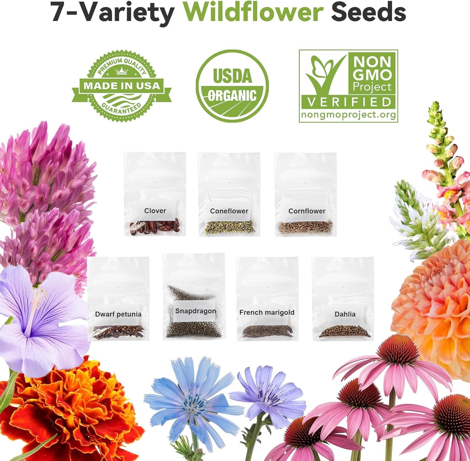 inbloom 12-Pod Pepper Seed Pod Kit for AeroGarden, iDOO, Ahopegarden Hydroponic Growing System, Include Cucumber, Red&Golden Tomato, Red Chili Pepper, Green&Yellow Pepper, Purple Pepper, 400+ Seeds(Flower)